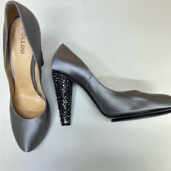 Pollino Grey Satin With Crystals - Picture 1 of 12